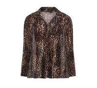 Yours Curve Brown Leopard Velour Shirt - Women's - Plus Size Curve
