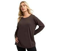 Yours Curve Brown Long Sleeve Core T-Shirt - Women's - Plus Size Curve