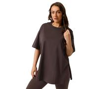 Yours Curve Brown Longline T-Shirt - Women's - Plus Size Curve