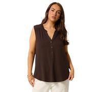 Yours Curve Brown Notch Neck Swing Blouse - Women's - Plus Size Curve