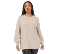 Yours Curve Brown Pearl Embellished Jumper - Women's - Plus Size Curve