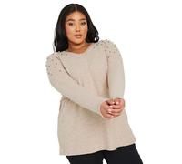 Yours Curve Brown Pearl Embellished Jumper - Women's - Plus Size Curve