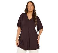 Yours Curve Brown Pleat Front Top - Women's - Plus Size Curve