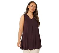 Yours Women's Pleat Front Vest Top in Chocolate | Size: 18 Yours Chocolate 18