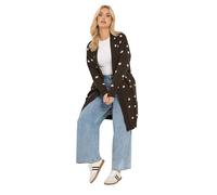 Yours Curve Brown Polka Dot Longline Knitted Cardigan - Women's - Plus Size Curve