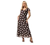 Yours Curve Brown Polka Dot Mesh Maxi Dress - Women's - Plus Size Curve