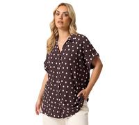 Yours Curve Brown Polka Dot Shirt - Women's - Plus Size Curve