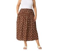 Yours Curve Brown Polka Dot Skirt - Women's - Plus Size Curve