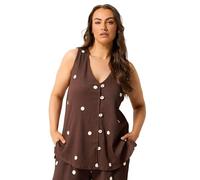 Yours Women's Polka Dot Textured Waistcoat in Chocolate | Size: 16 Yours Chocolate 16