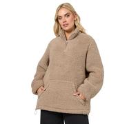 Yours Curve Brown Quarter Zip Fleece - Women's - Plus Size Curve