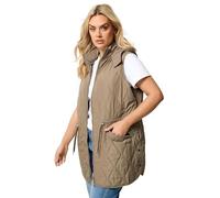 Yours Curve Brown Quilted Gilet - Women's - Plus Size Curve