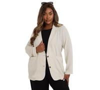 Yours Curve Brown Relaxed Linen Blazer - Women's - Plus Size Curve