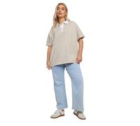 Yours Curve Brown Rugby Collar T-Shirt - Women's - Plus Size Curve