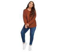 Yours Curve Brown Rust Waffle Knit Jumper - Women's - Plus Size Curve