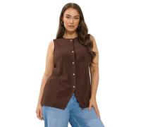 Yours Curve Brown Scuba Waistcoat - Women's - Plus Size Curve