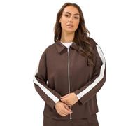 Yours Women's Side Stripe Jacket in Chocolate | Size: 26-28 Yours Chocolate 26-28