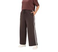 Yours Women's Side Stripe Wide Leg Joggers in Brown | Size: 20S