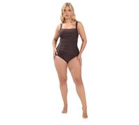 Yours Curve Brown Square Neckline Swimsuit - Women's - Plus Size Curve