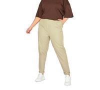 Yours Curve Brown Straight Leg Chino Trousers - Women's - Plus Size Curve