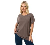 Yours Curve Stud Grown-On Sleeve T-Shirt - Women's - Plus Size Curve