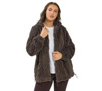 Yours Curve Brown Textured Fleece - Women's - Plus Size Curve