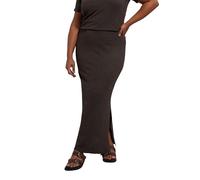 Yours Curve Brown Textured Side Split Maxi Skirt - Women's - Plus Size Curve