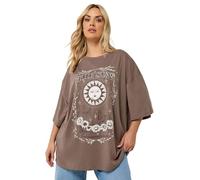 Yours Curve Brown 'The Sun' Boxy T-Shirt - Women's - Plus Size Curve