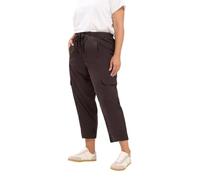 Yours Curve Brown Twill Barrel Trousers - Women's - Plus Size Curve