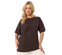 Yours Curve Brown Twist Front T-Shirt - Women's - Plus Size Curve