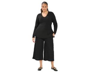 Yours Curve Bubble Textured Cropped Trousers - Women's - Plus Size Curve