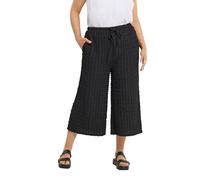 Yours Women's Bubble Textured Cropped Trousers in Black | Size: 30-32 Yours Black 30-32