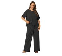 Yours Curve Bubble Textured Trousers - Women's - Plus Size Curve Black
