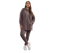Yours Curve Burgundy Acid Wash Hoodie - Women's - Plus Size Curve