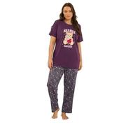 Yours Curve Burgundy 'Bearly Awake' Pyjama Set - Women's - Plus Size Curve