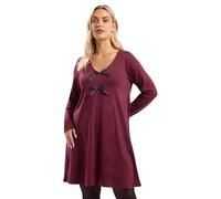 Yours Curve Burgundy Bow Detail Tunic Dress - Women's - Plus Size Curve