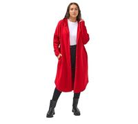 Buttoned Through Hooded Maxi Jacket Yours Red 18