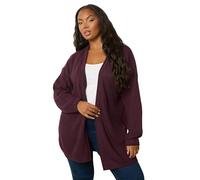 Yours Curve Burgundy Knitted Cardigan - Women's - Plus Size Curve