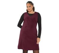 Yours Curve Burgundy Red Corduroy Pinafore Dress - Women's - Plus Size Curve