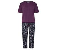 Yours Curve Burgundy Red Heart Wide Leg Pyjamas - Women's - Plus Size Curve
