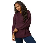 Yours Curve Burgundy Red Waffle Knit Jumper - Women's - Plus Size Curve