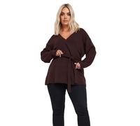 Yours Curve Burgundy Red Wrap Knit Jumper - Women's - Plus Size Curve