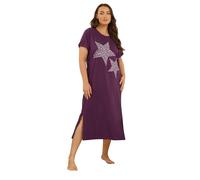 Yours Curve Burgundy 'Starry Night' Midaxi Nightdress - Women's - Plus Size Curve