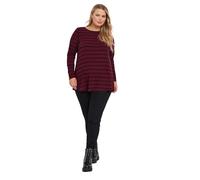 Yours Curve Burgundy Stripe Long Sleeve Swing Top - Women's - Plus Size Curve