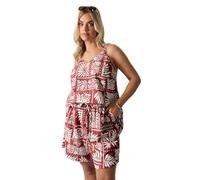 Yours Curve Burnt Leaf Print Shorts - Women's - Plus Size Curve Orange