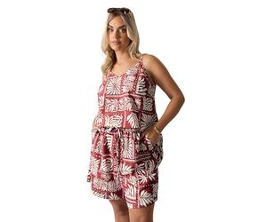 Yours Curve Burnt Leaf Print Shorts - Women's - Plus Size Curve Orange
