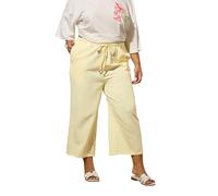 Yours Curve Butter Linen Culottes - Women's - Plus Size Curve Yellow