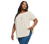 Yours Curve Buttermilk Chambray Tie Front Top - Women's - Plus Size Curve Yellow