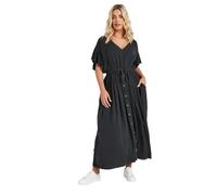 Yours Curve Button Chambray Maxi Dress - Women's - Plus Size Curve Black