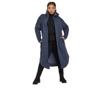 Yours Curve Button Through Hooded Jacket - Women's - Plus Size Curve Blue