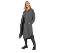Yours Curve Button Through Hooded Jacket - Women's - Plus Size Curve Grey
